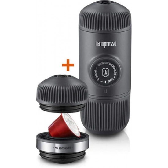 Wacaco Nanopresso with NS Adapter Portable Espresso Machine Bundle (Black)