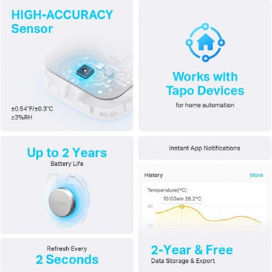 Tp-Link Tapo T310 Smart Temperature and Humidity Sensor v.1.20 (0184500923)