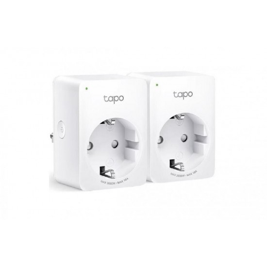 TP-LINK Tapo P110 2-Pack v1.2 Smart Μονόπριζο με Διακόπτη Λευκό 2τμχ