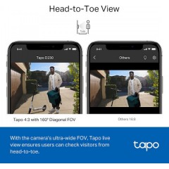 Tp-Link Tapo D230S1 Video Doorbell Camera Kit 2K 5MP v1.20 (1770500152) White