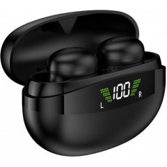 Akai BTE-J350 In-ear Bluetooth Handsfree Ακουστικά με Θήκη Φόρτισης Μαύρα