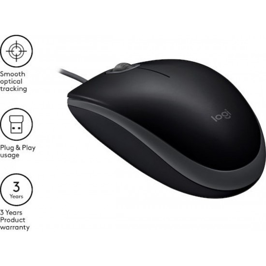 Logitech B110 Silent Ενσύρματο Ποντίκι (910-005508) Μαύρο Logitech B110 Silent Ενσύρματο Ποντίκι (910-005508) Μαύρο