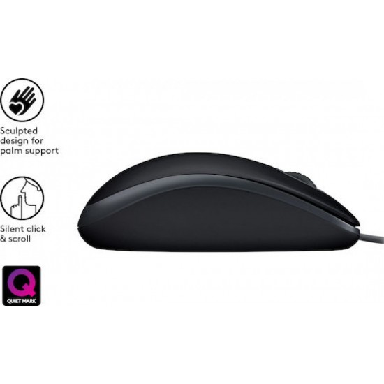 Logitech B110 Silent Ενσύρματο Ποντίκι (910-005508) Μαύρο Logitech B110 Silent Ενσύρματο Ποντίκι (910-005508) Μαύρο