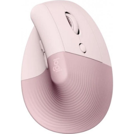 Logitech Lift Ασύρματο Εργονομικό Vertical Ποντίκι (910-006478) για δεξιόχειρες Ροζ