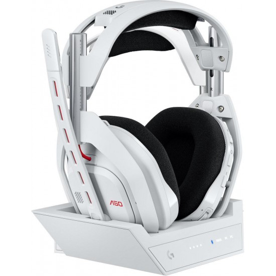 Logitech ASTRO A50 (Gen 5) Ασύρματο Over Ear Gaming Headset με σύνδεση Bluetooth / USB (939-002230) Λευκό