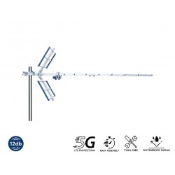 Edision Yagi 12db 5G 21-48 Εξωτερική Κεραία Τηλεόρασης (26-00-0002) Ασημί