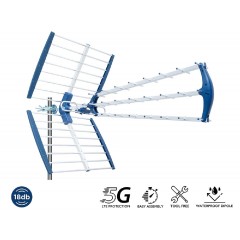 Edision Talos Εξωτερική Κεραία Τηλεόρασης (δεν απαιτεί τροφοδοσία) 18db 5G 21-48 σε Μπλε Χρώμα Σύνδεση με Ομοαξονικό (Coaxial) Κ