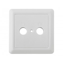 Edision Πρόσοψη Πρίζας Διπλή TV-R FPO-100 (26-04-0051) Λευκή