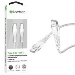 Lamtech HQ Unbreakable Cable type-c to type-c White 1m (LAM112747)