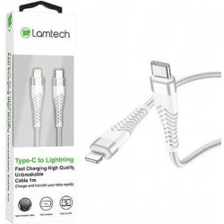 Lamtech Braided USB-C to Lightning Cable 1m (LAM112754) Λευκό
