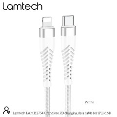 Lamtech Braided USB-C to Lightning Cable 1m (LAM112754) Λευκό