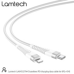 Lamtech Braided USB-C to Lightning Cable 1m (LAM112754) Λευκό