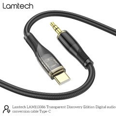 Lamtech Audio Cable Type-C to Jack 3.5mm 1m (LAM113386) Black