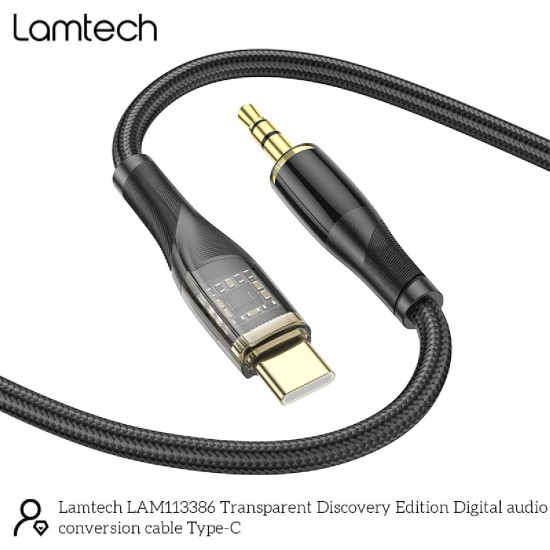 Lamtech Audio Cable Type-C to Jack 3.5mm 1m (LAM113386) Black