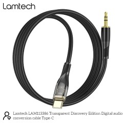 Lamtech Audio Cable Type-C to Jack 3.5mm 1m (LAM113386) Black