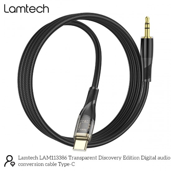 Lamtech Audio Cable Type-C to Jack 3.5mm 1m (LAM113386) Black