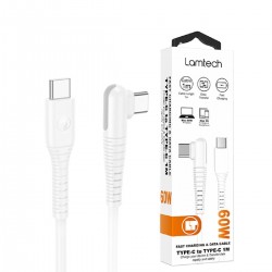 Lamtech Angle USB 2.0 Cable USB-C male - USB-C 60W 1m (LAM114307) Λευκό