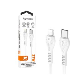 Lamtech USB-C to Lightning Cable 27W 1m (LAM114505) Λευκό
