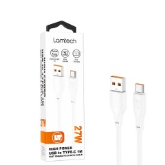 Lamtech USB 2.0 Cable USB-C male - USB-A 27W 1m (LAM114512) Λευκό