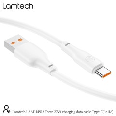 Lamtech USB 2.0 Cable USB-C male - USB-A 27W 1m (LAM114512) Λευκό