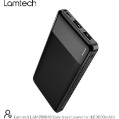 Lamtech Power Bank 10000mAh με 2 Θύρες USB-A Μαύρο