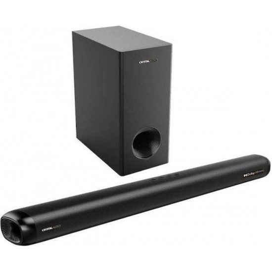 Crystal Audio Soundbar 2.1.2 Bluetooth και HDMI 360W με Τηλεχειριστήριο (CASB360) Μαύρο