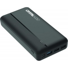 Crystal Audio PBK6K Power Bank 30000mAh 22.5W με 3 Θύρες USB-A και Θύρα USB-C Power Delivery Black