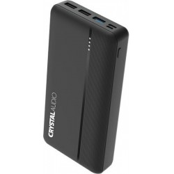 Crystal Audio PBK6K Power Bank 30000mAh 22.5W με 3 Θύρες USB-A και Θύρα USB-C Power Delivery Black