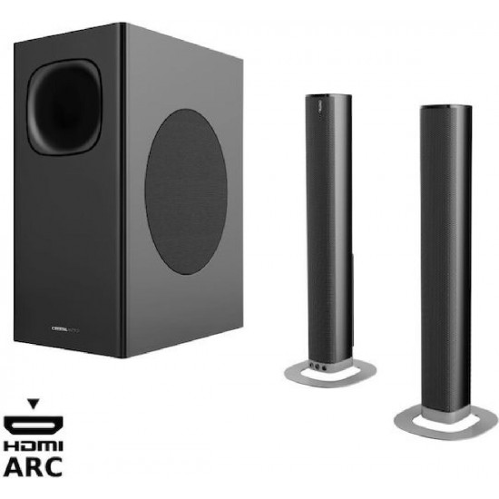Crystal Audio Soundbar 2.1 Bluetooth και HDMI 240W με Τηλεχειριστήριο (CASB240HD) Μαύρο