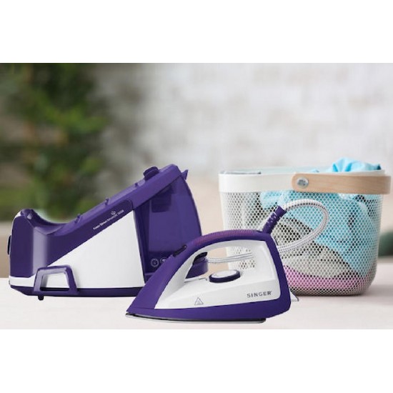 Singer Σύστημα Σιδερώματος Πίεσης 6bar με Δοχείο 1.6lt (SGR-18100) Λευκό/Μωβ