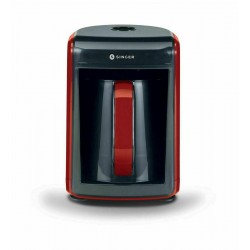 Singer Meraki Charisma Κόκκινο – Μαύρο Μηχανή Ελληνικού Καφέ 535W με Χωρητικότητα 300 ml