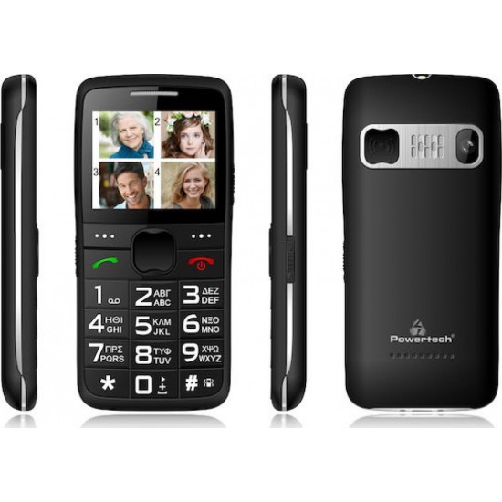 Powertech Sentry Eco V2 Κινητό Τηλέφωνο Dual Sim (PTM-18) Μαύρο