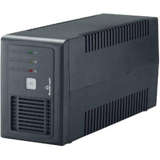 Powertech PT-1150LI UPS Line-Interactive 1150VA 690W με 2 Schuko Πρίζες