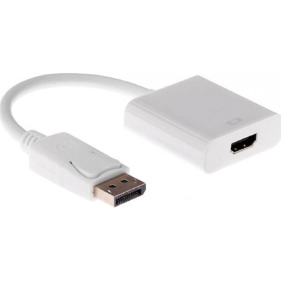Powertech Αντάπτορας DisplayPort σε HDMI 0.20m (CAB-DP004) Λευκός