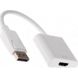 Powertech Αντάπτορας DisplayPort σε HDMI 0.20m (CAB-DP004) Λευκός