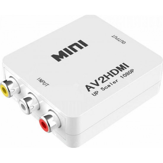 Powertech Μετατροπέας RCA female σε HDMI female (CAB-H119) Λευκό