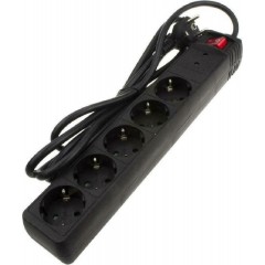 POWERTECH πολύπριζο ασφαλείας 5x schuko 16A 3m μαύρος - (PT-883)