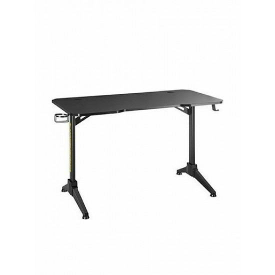 Brateck (GMD03-2) Black Γραφείο Gaming Ξύλινο με Μεταλλικά Πόδια 120x60x75εκ.