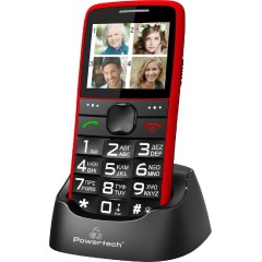 POWERTECH PTM-25 Κινητό Τηλέφωνο Sentry Eco , SOS Call, με φακό, κόκκινο