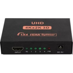 Powertech (PTH-048) 4K 3D 4x HDMI Splitter