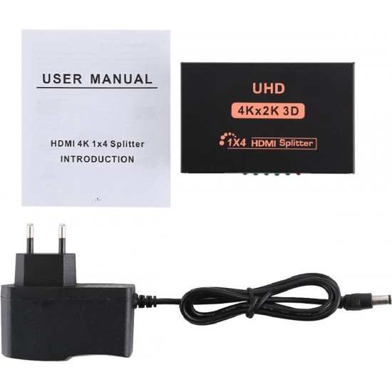 Powertech (PTH-048) 4K 3D 4x HDMI Splitter