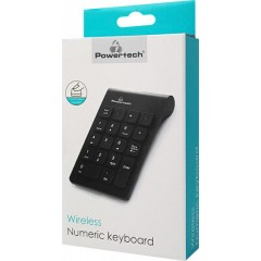 POWERTECH ασύρματο αριθμητικό πληκτρολόγιο PT-939, 2.4GHz, μαύρο