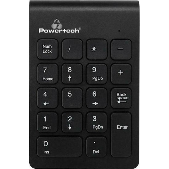POWERTECH ασύρματο αριθμητικό πληκτρολόγιο PT-939, 2.4GHz, μαύρο