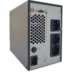 Powertech (PT-1000) UPS On-Line 1000VA 700W με 2 Schuko Πρίζες