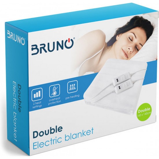 BRUNO ηλεκτρική κουβέρτα BRN-0065, διπλή, 160x140cm, 2x 60W, χειριστήρια