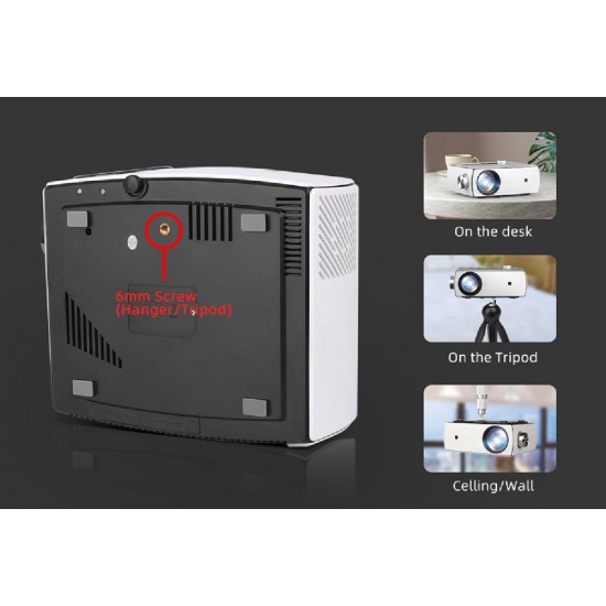 Powertech PT-983 Projector Full HD Λάμπας LED με Wi-Fi και Ενσωματωμένα Ηχεία PT-983 Λευκός