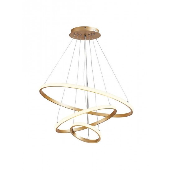 Powertech (HLL-0078) Χρυσό Φωτιστικό Οροφής LED 44W