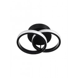 Powertech (HLL-0081) Μαύρο Μοντέρνα Πλαστική Πλαφονιέρα Οροφής με Ενσωματωμένο LED