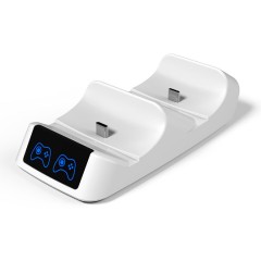 ROAR RR-0019 βάση φόρτισης gamepad για 2x PS5 DualSense, λευκή