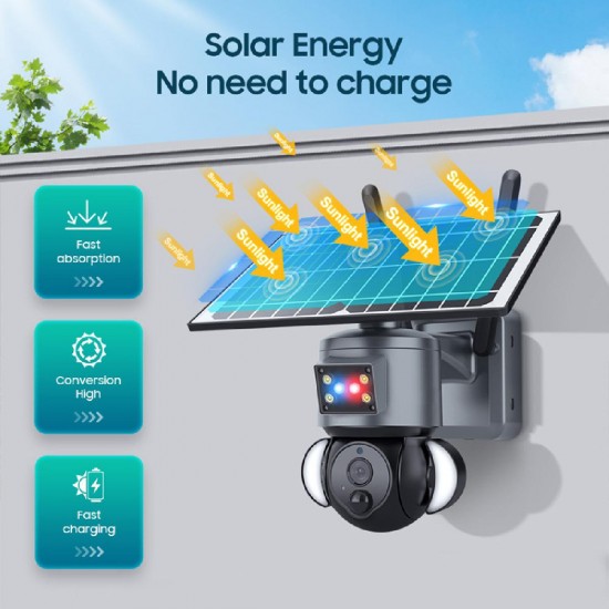 Sectec (ST-S528M-4G-3MASR) Μαύρη IP Κάμερα Παρακολούθησης 3MP FullHD,Κάρτα SIM 4G, Αδιάβροχη, Μπαταρίας, Αμφίδρομη Επικοινωνία